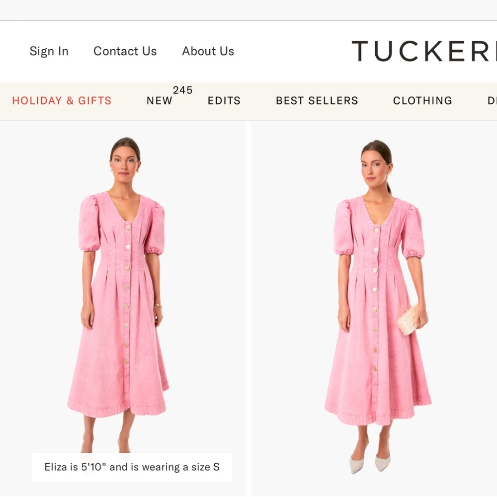 Hyacinth House Pink Madeline Midi Dress